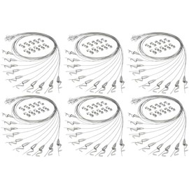 Nesct Picture Rail Wire Set, Stainless Steel, Sliding Hook, Height Adjustable, Domestic Strength Tested, Set of 60 Wires