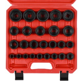 MIXPOWER 26 Piece 1/2 Inch Drive Impact Socket Set,Metric,Shallow,10mm to 36mm, Cr-Mo Alloy Steel, Radius Corner Design, Impact Grade