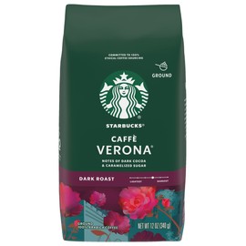 Starbucks Caffe Verona Coffee, Dark, Ground, 12-Ounce Bags (Pack of 3)
