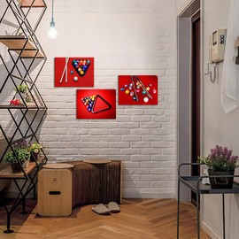 Artmyharbor Billiards Wall Art Balls Canvas Print Pool Snooker Picture Sport Artwork for Men Bedroom Lounge Bar Decor