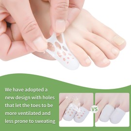 Pinky Toe Caps, Breathable Toe Protector Small Toe Cover Sleeves 10 Pcs with Holes, Provides Relief from Corns, Blisters, Sores, Reduce Friction and Rubbing