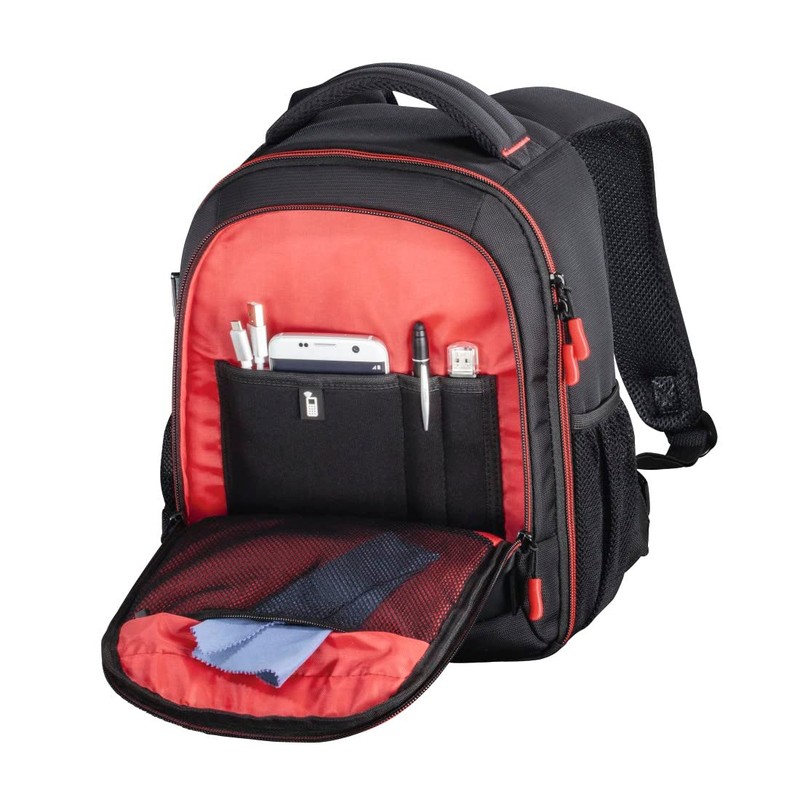 Hama Miami Camera Backpack, 150, Black/Red, Black, 33 x 25