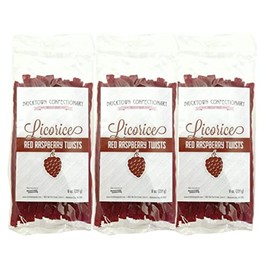 Red Raspberry Licorice - 3 PACK - FAT FREE Old Fashioned Gourmet Licorice Twists - A Must Try Quality Licorice Candy with Unique Flavor Unlike Any Other - 1 1/2 pounds total