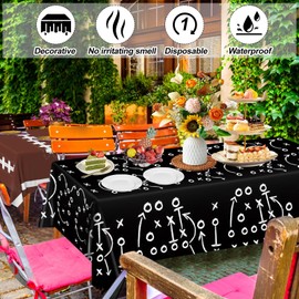 Football Tablecloth Party Decorations Disposable Tablecloth 54" x 108" Football Field Tablecloth Plastic Rectangle Football Table Covers Soccer Table Cloth for Football Theme Tailgate Party Favors