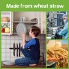 Teivio 32-Piece Kitchen Plastic Wheat Straw Dinnerware Set, Service for