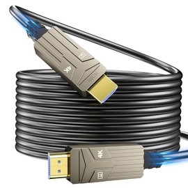 Soonsoonic Cable HDMI de fibra óptica de 30m (100 pies), 18 Gbps 4K a 60 Hz (4:4:4) Cable activo unidireccional 2.0, compatible con HDR10 ARC HDCP 2.2
