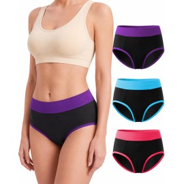 Leakproof Underwear for Women, Incontinence Underwear Women Washable Panties Briefs, Period & Bladder Leak Protection, Leak Proof Underwear for Women, 3 Pack(Medium)