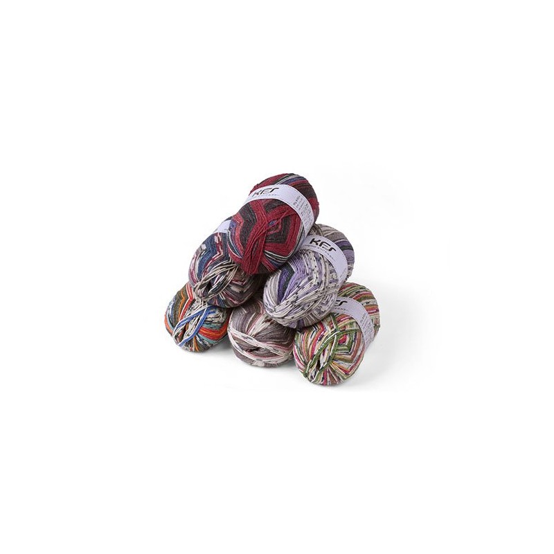 Opal KFS100 Circus Yarn, Original Color, Gray Color, Multicolor