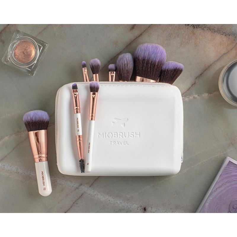 Miobrush Professional Makeup Brushes for Travel 9 Piece Set Professional