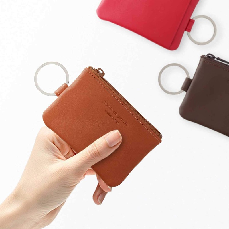 Slip-on Noir Key Pouch Mini Leather Sage Green NSL-1803