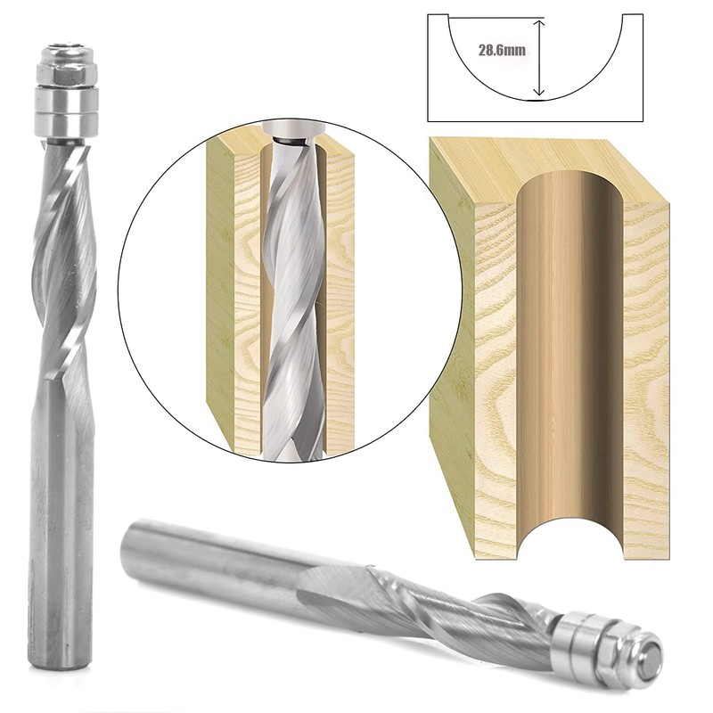 Sinoprotools Spiral Flush Cutter, 8 mm Shaft Spiral Cutter, Solid