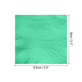 sourcing map Gold Leaf Foil Sheet, Cyan Leaf Papers, 8.5x8mm for Art Decoration, Sculptures, Painting, Pack of 100