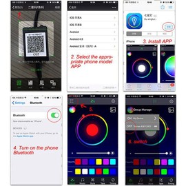 Mecerypt 6 in 1 RGB LED Atmosphere Car Light Interior Ambient Light Fiber Optic Strips Light By App Control DIY Music 8M Fiber