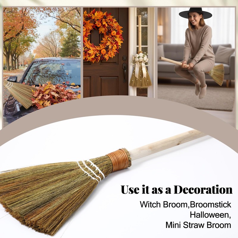 Ckhoid Wedding Broom for Jumping Ceremony, Handmade Natural Whisk Broom