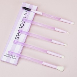 LULUCOLORS 5-Piece Eye Makeup Brush Set – Light Purple Edition with Cruelty-Free Bristles and Comfortable Rubber Finish Handles (Purple)