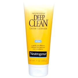Neutrogena Deep Clean Daily Facial Cream Cleanser with Beta Hydroxy Acid to Remove Dirt, Oil & Makeup, Alcohol-Free, Oil-Free & Non-Comedogenic, 7 fl. oz (Pack of 2)