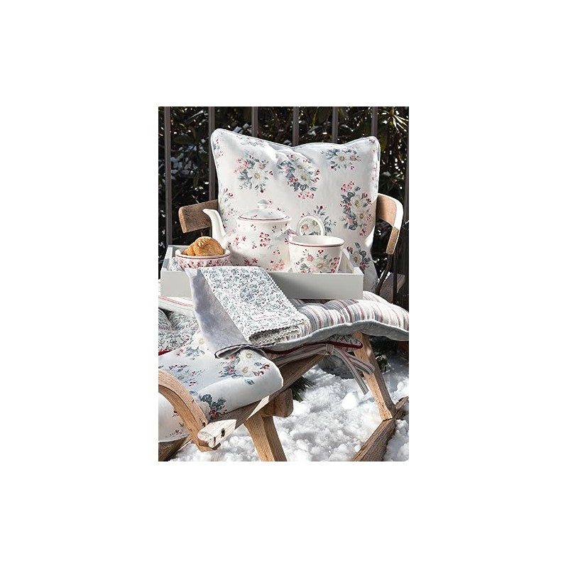 GreenGate Abella Tea Towel White Flowers Cotton 50 x 70
