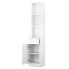 Premium White Standing Barber Cabinet with 5 Compartments, 1 Drawer,