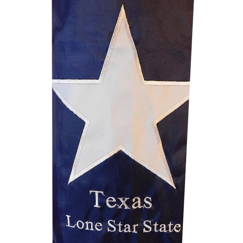60" Texas Lone Star State Embroidered Wind Sock Windsock