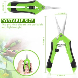 Chilymes Professional Pruning Shears, Trimming Scissors - Straight Tip, Gardening Hand Pruner Pruning Shear, Teflon Coated Precision Blades with Spring-Loaded Comfort Grip Handles (1)