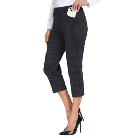 MoFiz Women's Capris Lightweight Stretchy Outdoor Athletic Hiking Golf Pants Causal Yoga Dress Capri Pants with Pockets