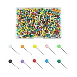 MABAHON 1000PCS Push Pins for Cork Board, 10 Colors Thumb Tacks, 0.6 Inch Pin with Coloured Heads,Decorative Map Tacks with Steel Points for World Map, Cork Board, Fabric Marking