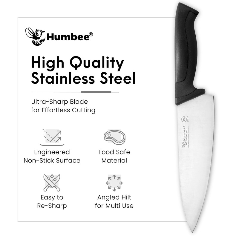 Humbee 8-Inch Chef Knife, NSF Certified Razor-Sharp High Carbon Stainless