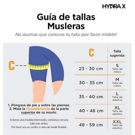Hydra X. Par de Musleras Elásticas para Hombre o Mujer, Mangas Superiores de Compresión y Soporte en Cuadriceps e Isquiotibiales. (2, Negro, XX-Large)