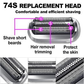 74S Series 7 Electric Shaver Replacement Head Compatible with Braun Series 7 Foil Shaver Replacement Heads 7120s, 7125s, 7127cs, 7171cc, 7175cc, 7185cc and 7189cc