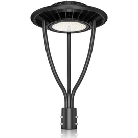 ADUB LED Post Light Outdoor 80W, DLC ETL Listed LED Post Top Pole Light, 11,200 LM Dusk to Dawn Post Lamp 5000K, IP65 Waterproof Commercial Street Fixture for Parking Lot Backyard Garden, 120~277V