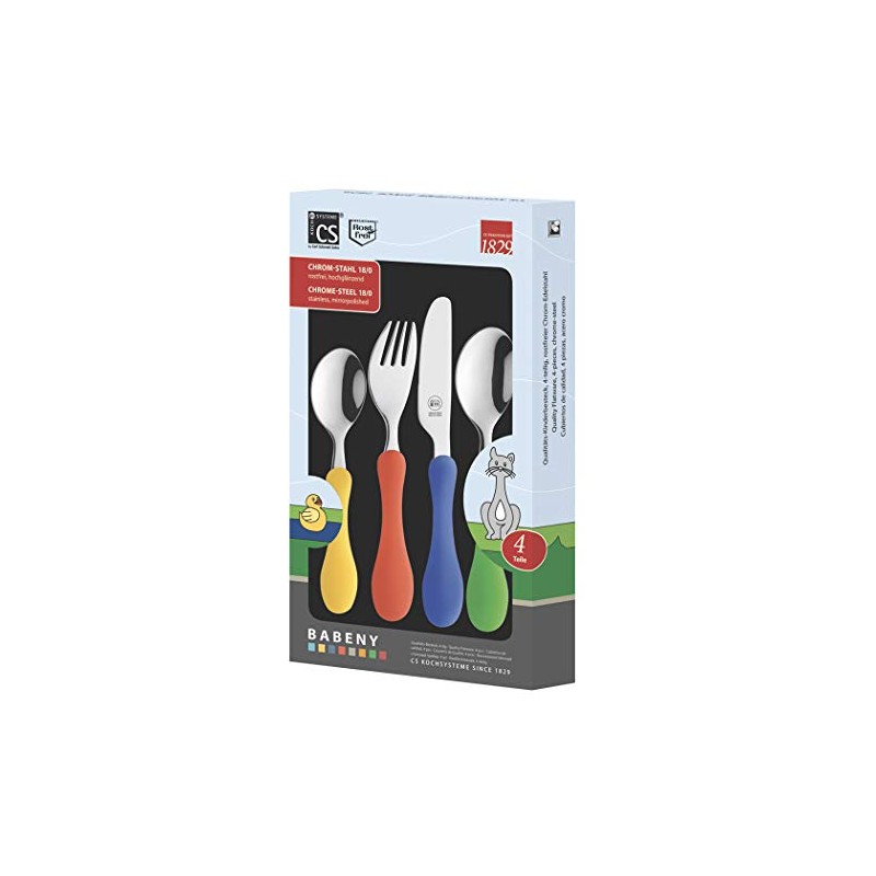 Cs 4-Piece Coloured/ Stainless Steel Childs Cutlery Set