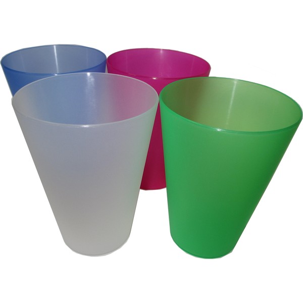 Beaker/drinking cup set of 4 available in 4 colours –
