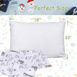 Aisawate Toddler Pillow with Pillowcase - 13X18 Soft Cotton Baby Kids Pillows for Sleeping - Washable and Hypoallergenic - Toddler Bedding Small Pillow - Baby Pillow for Cot Bed & Travel