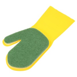 Lurrose Latex Cleaning Gloves Latex Gloves with Scouring Pad Pool Cleaning Set Household Cleaning Cooking Gloves Washing Glove for Kitchen Tool Oven Dish Sponge Man