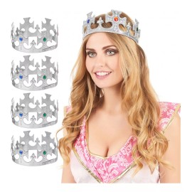 Party 10 Coronas Rey Plastico Reyes Magos Plata Fiesta Eventos