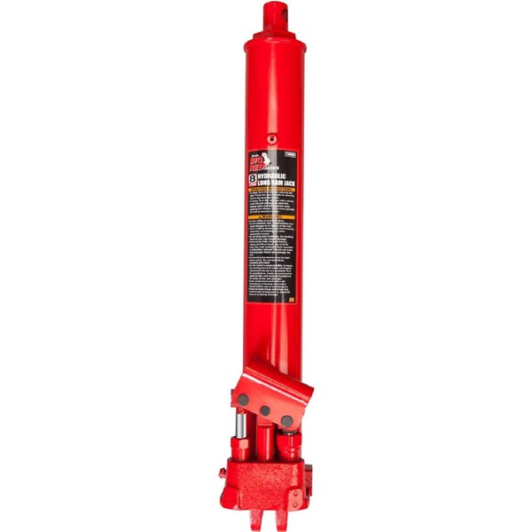 BIG RED T30808 Torin Hydraulic Long Ram Jack with Double Piston Pump and Clevis Base (Fits: Garage/Shop Cranes, Engine Hoists, and More): 8 Ton (16,000 lb) Capacity, Red