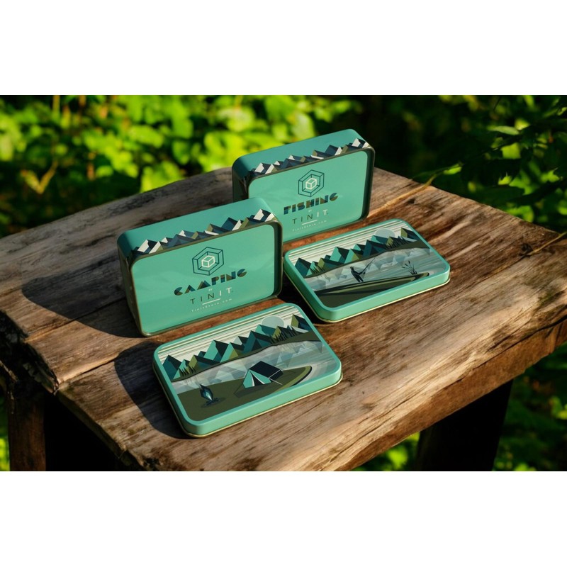 TINIT Fishing Tin Tackle Bait Box Gift Metal Mens Dad
