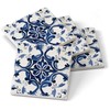 Counterart Absorbent Tumbled Tile Stone Coaster Set Blue and White