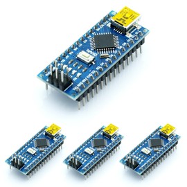 WWZMDiB Nano ATmega328P CH340 5V 16M Mini-Controller Board Compatible with Arduino Nano V3.0 (4Pcs Nano Welded Without Cable)