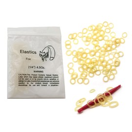SNAWOP Orthodontic Elastic Rubber Band 1/4" Natural 100PCS Heavy 4.5 Ounce Intraoral Teeth Brace Bands with Placer Hook