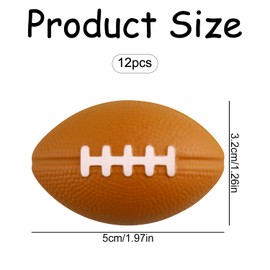 Bojueshaw 12 PCS Foam Sponge Stress Ball – Slow Rebound Squishy Toy for Stress Relief, Party Fidget Toy for Fun and Relaxation(Rugby)