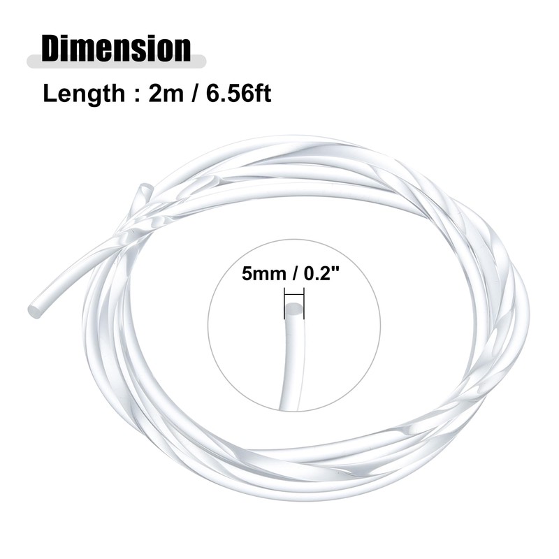X AUTOHAUX 5mm 0.2" 2m 6.56ft Universal PMMA Plastic Optic