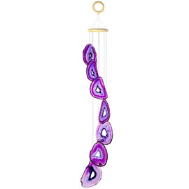 mookaitedecor Purple Agate Slices Wind Chimes for Home Garden Decoration 28-33 Inches