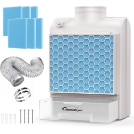 Homedryer 3-in-1 Indoor Dryer Vent Kit for Electric Drying Machine Vent Box Screen Filter