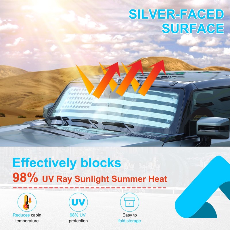 Car Sun Shade for Windshield Compatible with Hummer EV 2022