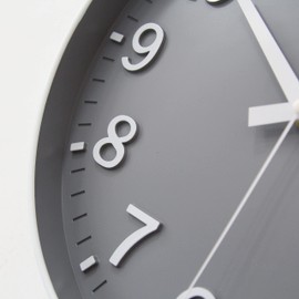 HZDHCLH 30 cm Silent Wall Clock Sweeping Second with Arabic Numerals without Ticking for Decoration Living Room, Kitchen, Office, Bedroom (Grey White)