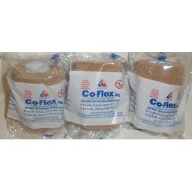 Andover CO-Flex NL 3"x5Yds Tan Flesh 3-Pack Cohesive Flexible Elastic Latex Free Bandage Compression Self Adherent Wrap Adults Children Animals Pets Cats Dogs Horses 5300TN