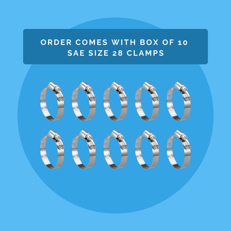 Koehler KE36BX Enterprises - Abrazadera para manguera (10 unidades), Plateado,