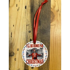 Handmade Trump christmas ornament ‘I’ll Be Home For Christmas’ In Red