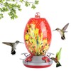 Hummingbirds Water Feeder Colorful Painting Glass Bird Feeding Tool for